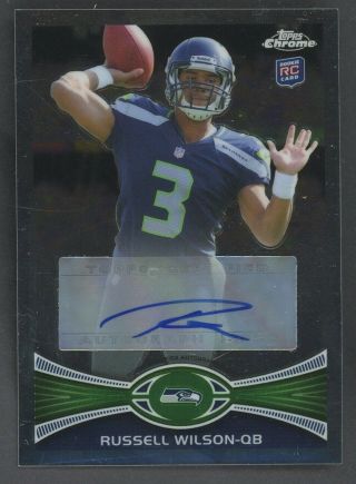 2012 Topps Chrome 40 Russell Wilson Seahawks Rc Rookie Auto