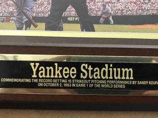 NY Yankee Stadium Plaque Of 15th Strikeout Pitching By Sandy Koufax 63 York 2