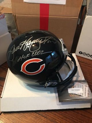 Chicago Bears Dan Hampton Autographed Full Size ‘hof’ Inscription Helmet W/