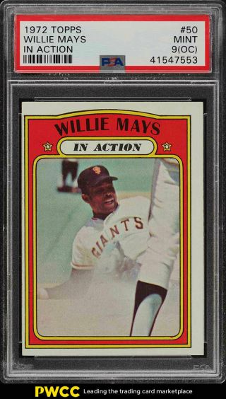 1972 Topps Willie Mays In Action 50 Psa 9 (oc) (pwcc)
