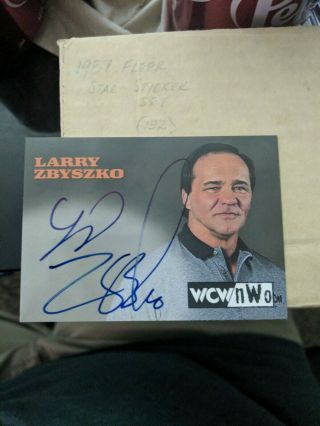 Larry Zbyszko 1999 Topps Wcw/nwo Nitro Authentic Signatures Autograph