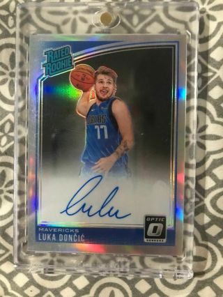 Luka Doncic 2018 - 19 Donruss Optic Rated Rookie Holo Silver Auto Sp