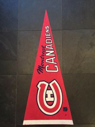 Vintage 1970 Nhl Hockey Pennant Montreal Canadiens Full Size Shipped Flat