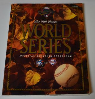 1993 World Series Program Toronto Blue Jays V Philadelphia Phillies