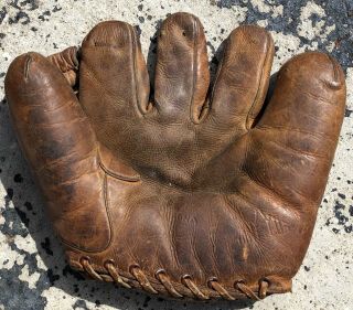 Vintage Leather Baseball Glove Circa 1940 