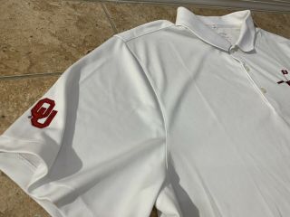 Oklahoma Sooners Nike Golf Polo Men’s XL White Extra Large OU Flag Rugby 4