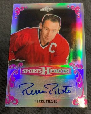 2017 Leaf Sports Heroes Autographed/signed Pierre Pilote Hockey Card 3/4