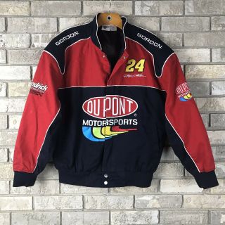 Jeff Gordon 24 Winners Circle Racing Jacket Mens Medium Zip Up Detailed Dupont
