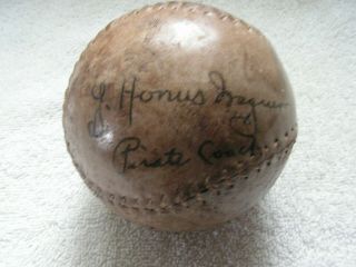 Honus Wagner Signed Autographed Softball Ball Hall Of Fame Pirates