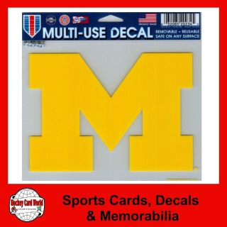 (hcw) University Of Michigan Multi - Use Decal Sticker 5 " X 6 " Clear Back