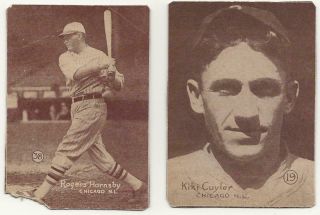 1931 W517 Rogers Hornsby No.  38 & Kiki Cuyler No.  19 Baseball Cards Trimmed