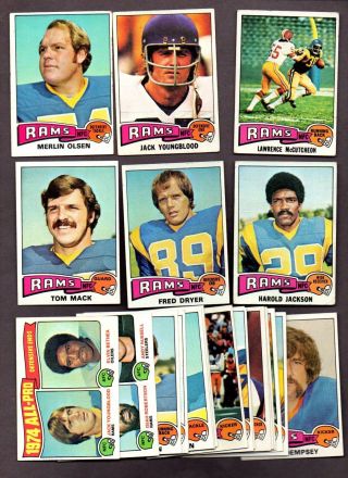 1975 Topps Football Los Angeles Rams Complete Team Set
