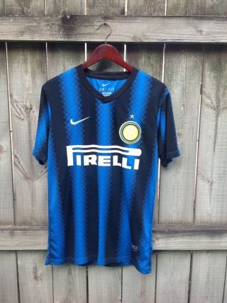 Inter Milan Nike Embroidered Soccer Jersey Mens Small Pirelli Futbol