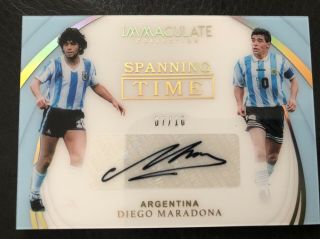 2018 - 19 Panini Immaculate Soccer Spanning Time Auto Diego Maradona /10 Argentina