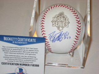 Danny Duffy (royals) Signed Official 2015 World Series Baseball,  Beckett