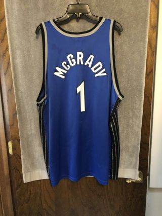 Vtg Champion Orlando Magic Tracy McGrady 1 NBA Basketball Jersey Men’s Sz 52 3