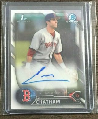 C.  J.  Chatham 2018 Bowman Draft 1st Bowman Autograph Boston Red Sox Rc