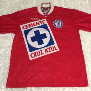 Vintage Cruz Azul Cemento Pepsi Red Jersey Men 