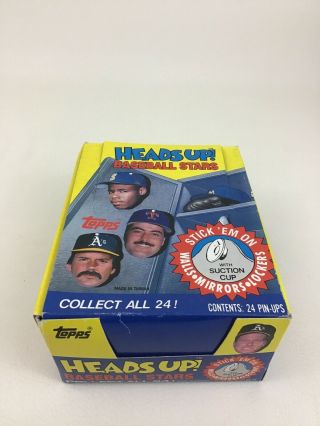 1990 Topps Heads Up Baseball Stars Box 24 Pin - Ups With Suction Cups Stick Ems