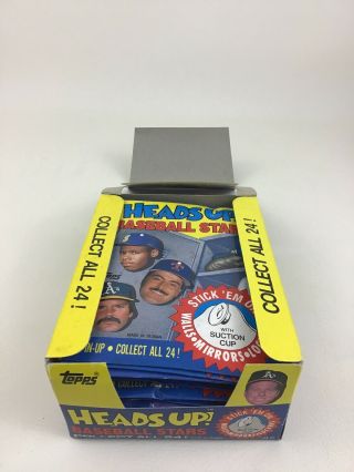 1990 Topps Heads Up Baseball Stars Box 24 Pin - Ups with Suction Cups Stick Ems 3