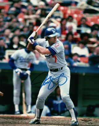 Steve Yeager Signed Autographed 8x10 Photo La Dodgers Road At Bat W/coa