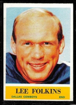 1964 Philadelphia Football Dallas Cowboys Lee Folkins Rookie Card Rc 46 Ex - Mt