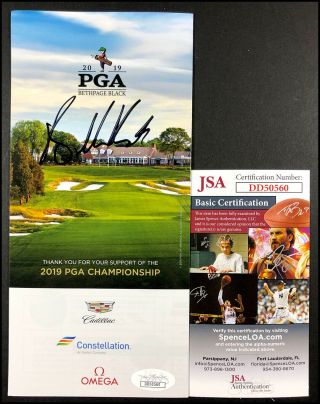 Brooks Koepka Autographed 2019 Pga Championship Course Map Golf Jsa