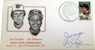 Jim Palmer And Joe Morgan Signed Auto Autograph 1990 Induction Envelope Ao339