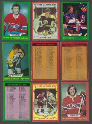 1973 74 OPC O - Pee - Chee Complete set 264 cards Ex - Mt Robinson Barber Smith Rookie 2