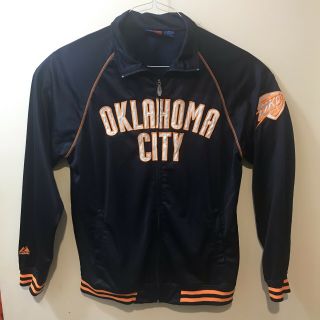 Majestic Nba Oklahoma City Thunder Okc Zipper Sweatsuit Jacket Size Xlt Euc