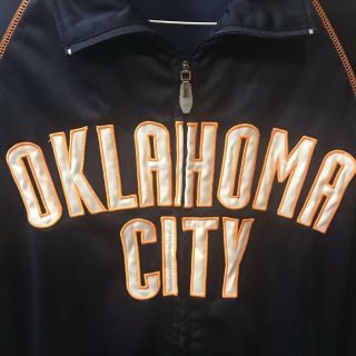 Majestic NBA Oklahoma City Thunder OKC Zipper Sweatsuit Jacket Size XLT EUC 3