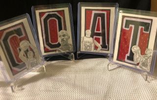Michael Jordan Goat Letter Patch 4 Card Set Art Sketch Cards Aceo Custom