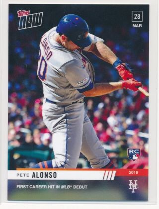 Pete Alonso 2019 Topps Now 1st Career Hit 12 Rc Ny Mets First Peter Debut