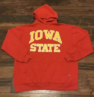 Vintage Russell Atheltic Iowa State Cyclones Spell Out Sweatshirt Hoodie Sz L
