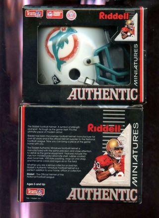 Miami Dolphins Riddell Mini Football Helmet Authentic Miniatures