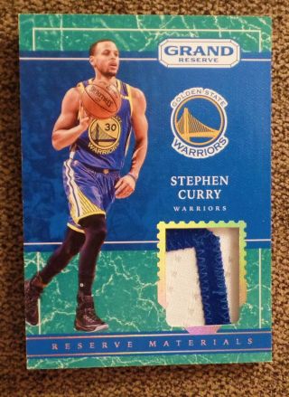 2016 - 17 Grand Reserve Gold Marble Nameplate Patch Stephen Curry /10 Warriors