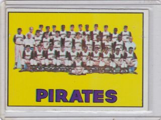 Sb: 1967 Topps Baseball Card 492 Pittsburgh Pirate Team - Ex - Exmt