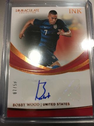 2018 - 19 Immaculate Ink Bobby Wood Autograpg United States 7/50 Jersey Number