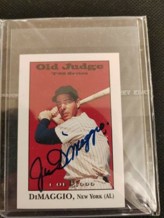 1995 Signature Rookies Old Judge Joe Dimaggio On Card Auto Autograph With Ny