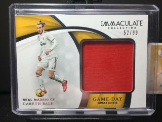 2018 - 19 Immaculate Soccer Gareth Bale Match - Worn Game Day Swatches 52/99