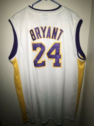 Authentic Kobe Bryant Los Angeles Lakers WHITE NUMBER 24 Adidas JERSEY size 60 2