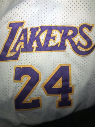 Authentic Kobe Bryant Los Angeles Lakers WHITE NUMBER 24 Adidas JERSEY size 60 3