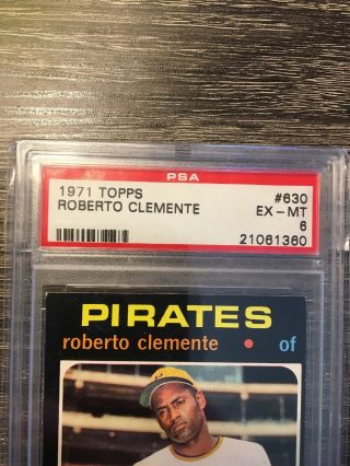 1971 Topps Roberto Clemente PSA 6 EX - MT 3