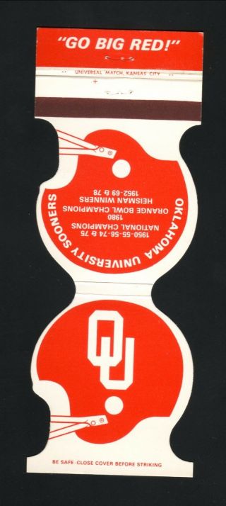 Oklahoma Sooners - - 1980 Football Matchcover Schedule - - Exchange National Bank