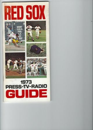 1973 Boston Red Sox Official Press Media Tv Radio Guide Mlb Major League