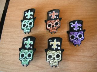 Mardi Gras Voodoo Skulls 5 Pin Set - 2 " - Little League World Series Pins Ca 35