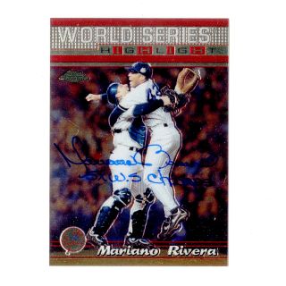 Topps 228 2000 Mariano Rivera World Series Highlight Signed Card W/ 5x Ws Champs