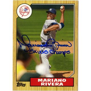 Topps Tm - 36 2012 Mariano Rivera Signed Card With 5x Ws Champ Inscription