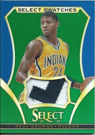 2013 - 14 Panini Select Swatches Green Patch Paul George 1/5