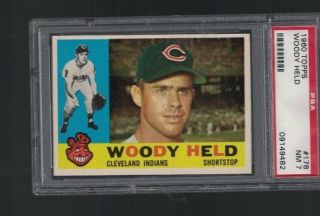 1960 Topps Baseball 178 Woody Held Cleveland Indians Psa 7